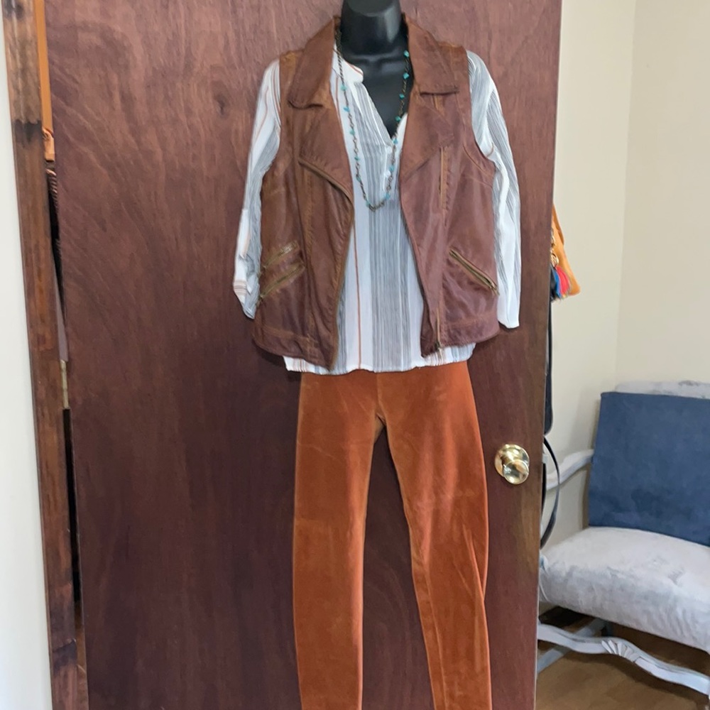 Faux leather vest